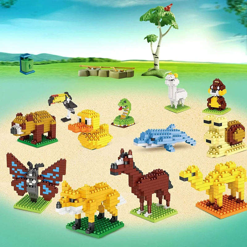 Lego-Compatible Animal Building Blocks - Mini Micro Blocks Creative Construction Toy For Kids