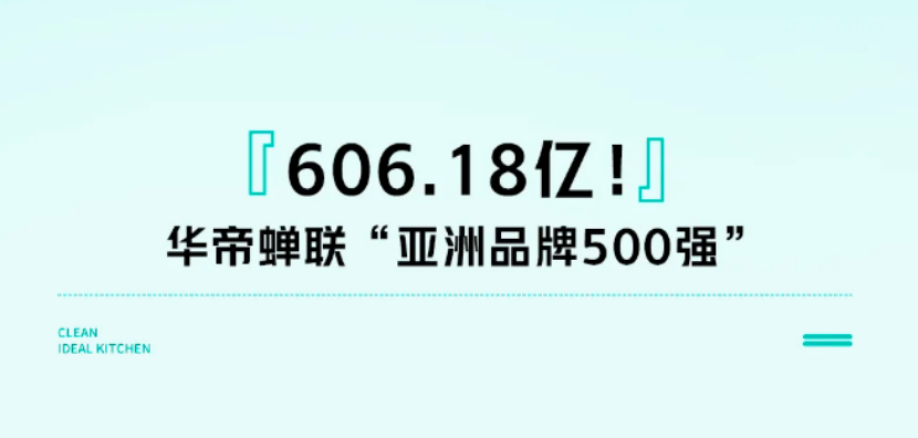 聚齡家電WMS用戶華帝蟬聯(lián)“亞洲品牌500強(qiáng)”