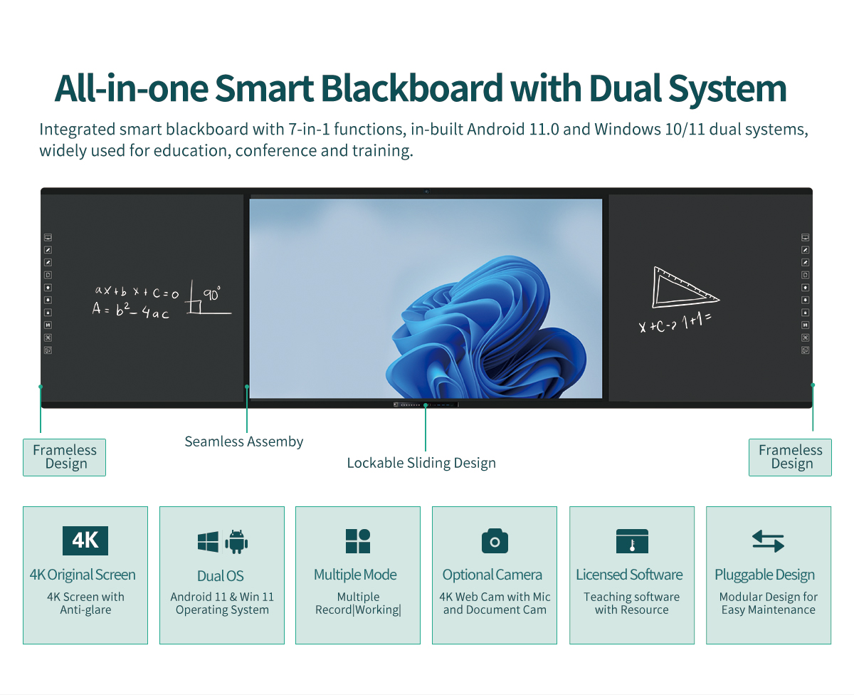 LED Recordable Smart Blackboard for University