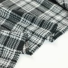 Polyester Cationic Plaid Grey Fabric