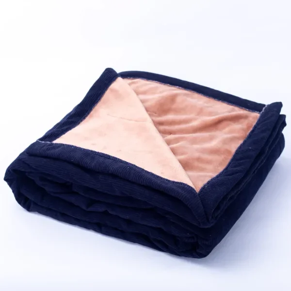 Corduroy Flannel Electric Blanket - Prussian Blue
