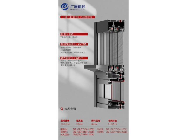 上海130六轨推拉窗有哪些 铸造辉煌 佛山广缀铝材供应