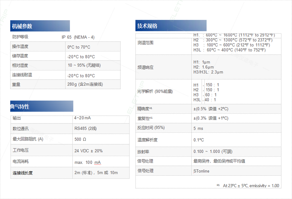 固定式紅外線(xiàn)測(cè)溫儀NS10P