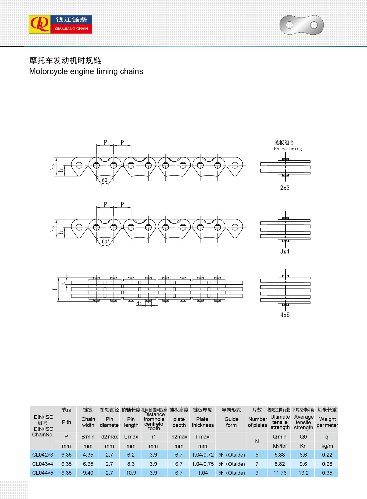 Motorcycle engine timing chains