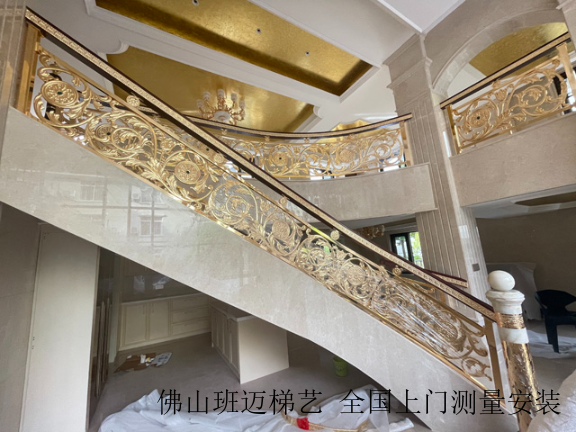 西藏镀铜楼梯扶手现场图片,楼梯扶手