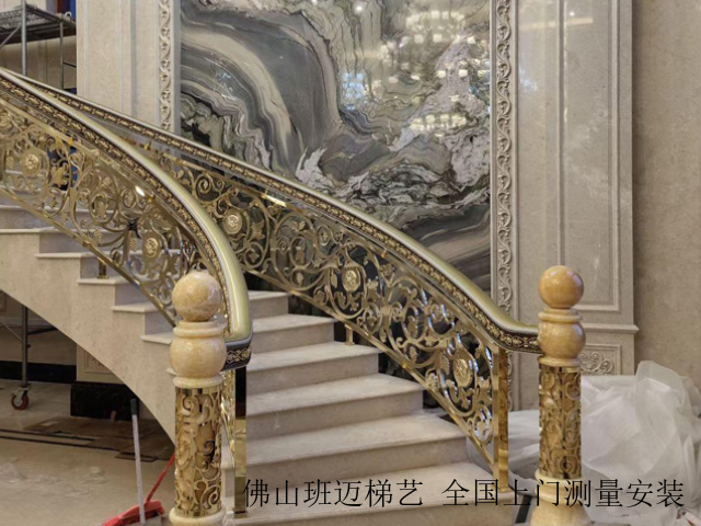 贵州铝艺精雕楼梯扶手全国上门设计,楼梯扶手