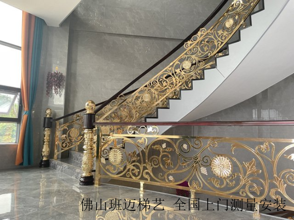 天津铜艺精雕铜楼梯定制厂家,铜楼梯