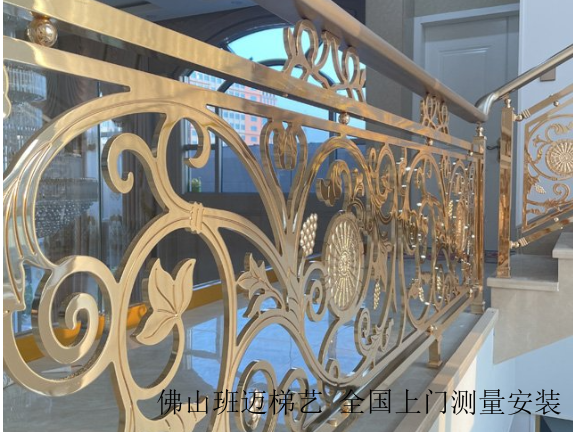 天津铜艺雕刻铜楼梯扶手图片,铜楼梯