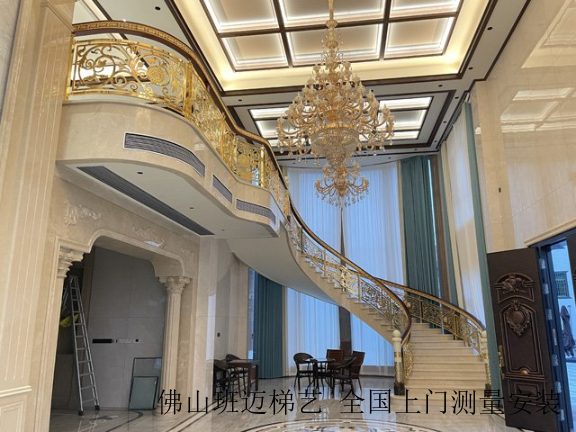 广东中式铜楼梯全国上门设计,铜楼梯
