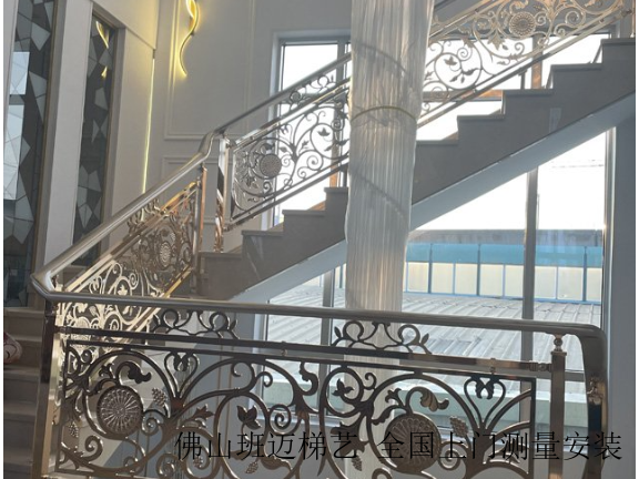 河南中式铜楼梯全国上门设计,铜楼梯