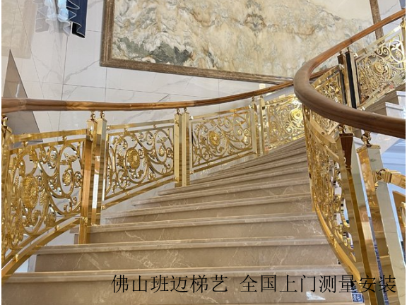 云南纯铜雕花铜楼梯设计