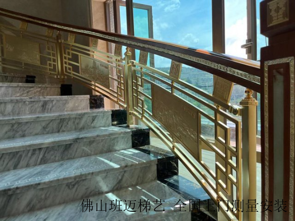 江西别墅铜楼梯扶手图片,铜楼梯