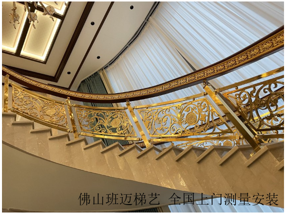 宁夏法式铜楼梯来图定制,铜楼梯