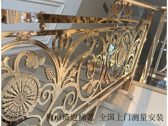 宁夏新中式铜楼梯全国上门测量,铜楼梯