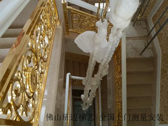 内蒙古铜板雕花铜楼梯扶手,铜楼梯