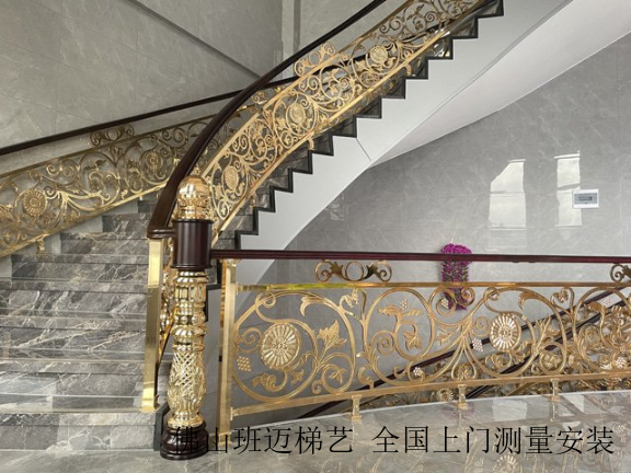 广西铜艺雕刻铜楼梯设计,铜楼梯