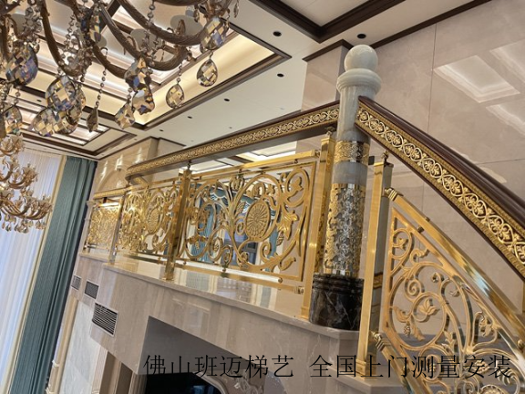 河南新中式铜楼梯厂家,铜楼梯
