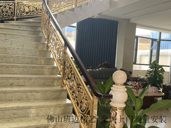 湖南纯铜雕刻铜楼梯全国上门测量,铜楼梯