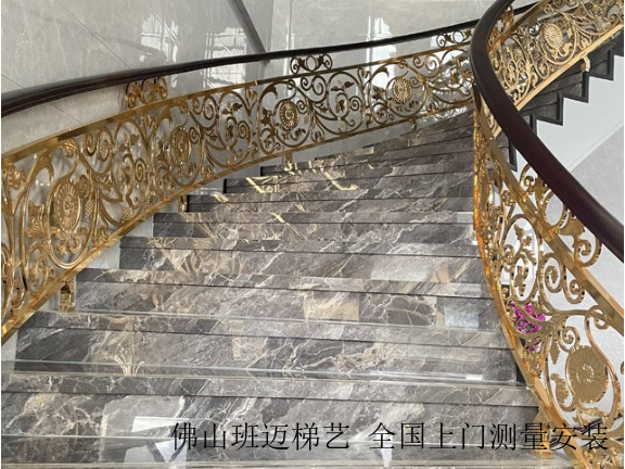 江苏铜板雕花铜楼梯图片 佛山市禅城区班迈五金制品供应