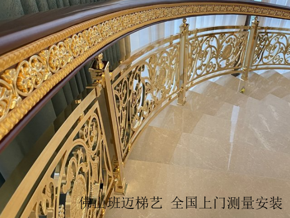 江苏别墅铜楼梯扶手图片,铜楼梯