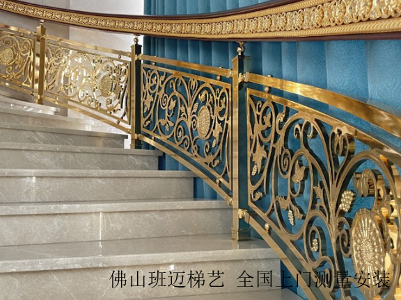 西藏酒店铜楼梯全国上门测量,铜楼梯
