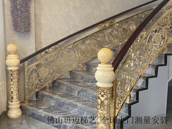 西藏镀铜铜楼梯定制,铜楼梯