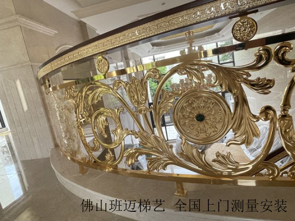 新疆铜板雕花铜楼梯图片 佛山市禅城区班迈五金制品供应