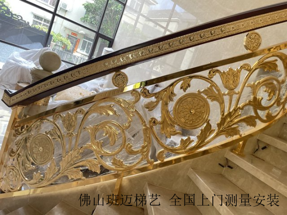 天津中式铜楼梯图片,铜楼梯