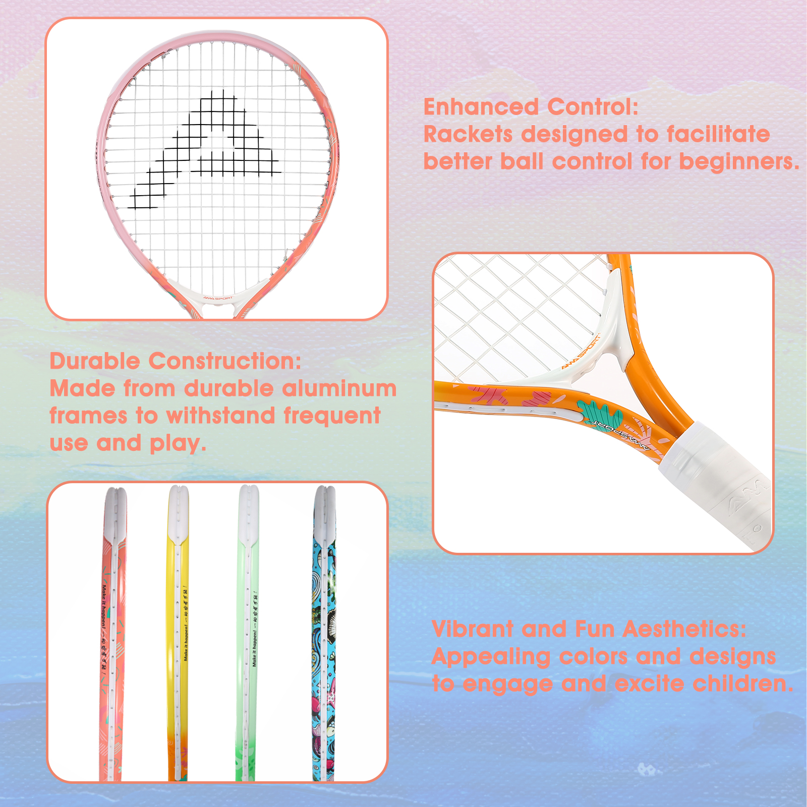 Kids Tennis RacketsOrangeAma Sport