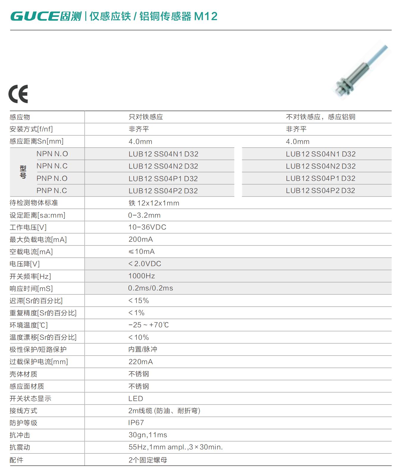 鋁銅傳感器 M12