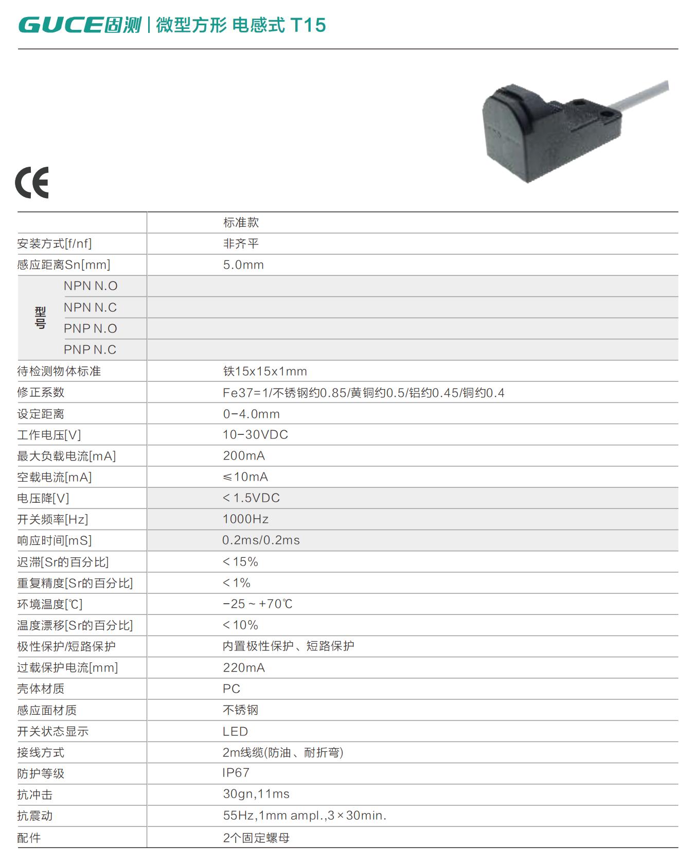 微型方形 電感式 T15