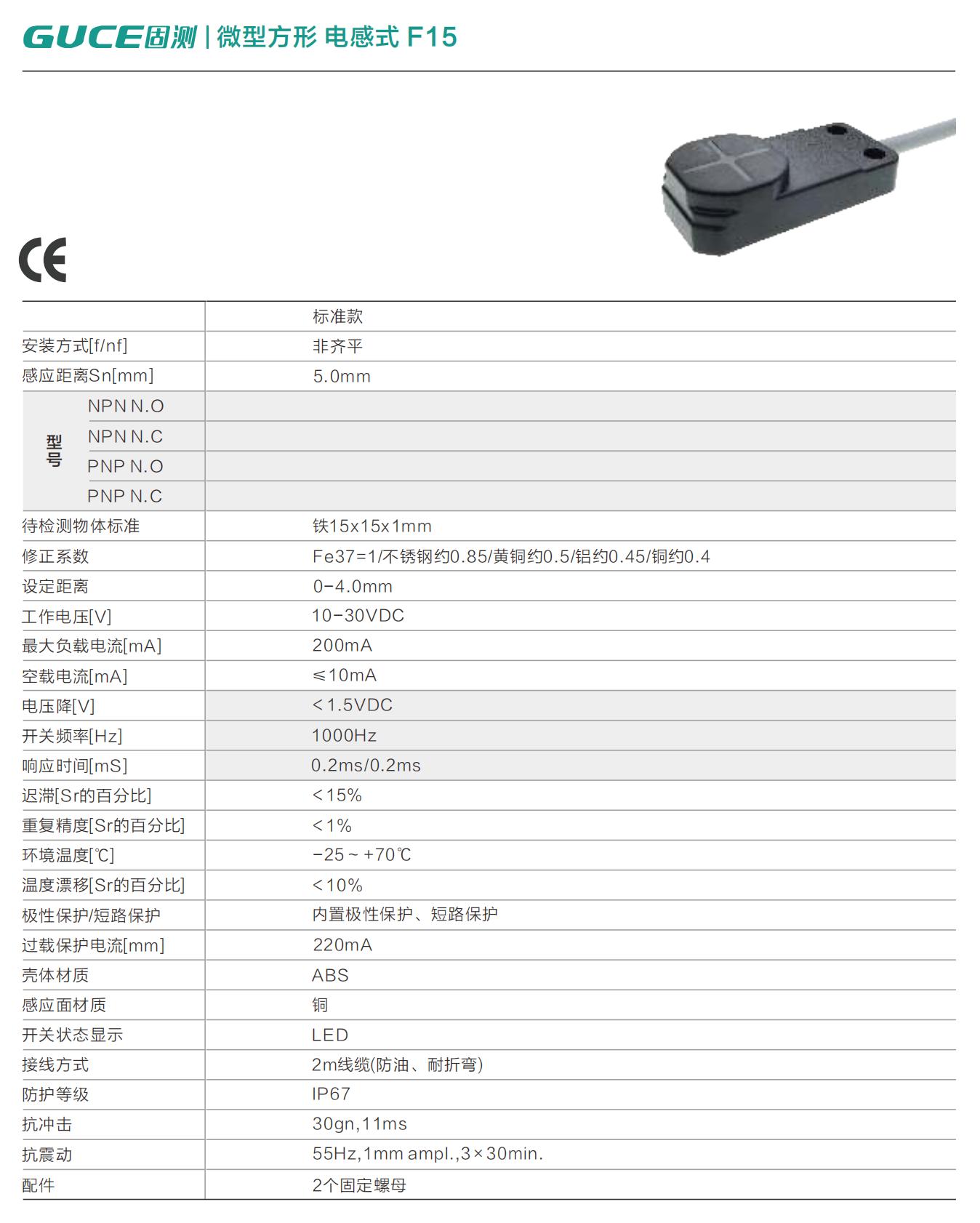 微型方形 電感式 F15