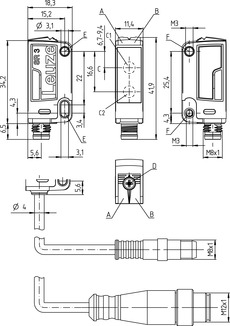 HT3C.B/4-M8.3 背景抑制按壓按鈕 商品編號： 50138314