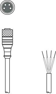 KD S-M12-4A-P1-100 連接電纜 商品編號： 50130727