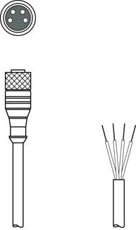 K-D M8A-4P-10m-FAB 連接電纜 商品編號： 50110274