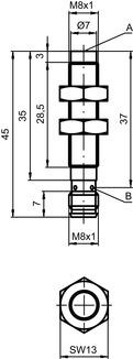 IS C08MM/2NO-4N0-M8 電感式開關 商品編號： 50146240