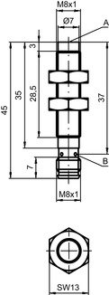 IS C08MM/2NO-4N0-M8 電感式開關 商品編號： 50146240