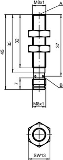 IS C08MM/2NO-2E0-M8 電感式開關 商品編號： 50146238