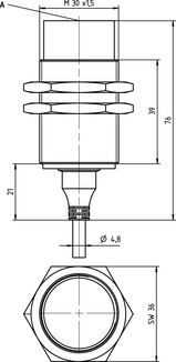 IS C30MM/4NO-15N 電感式開關 商品編號： 50146267