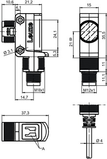 PRK28/2N 帶偏振光片鏡的鏡反射型光電傳感器 商品編號： 50117927