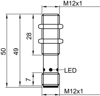 ISS 112MM/2NC-4E0-M12 電感式開關 商品編號： 50136031