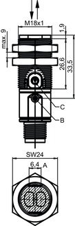 ET328I-400F.3/2N-M12 增強型漫反射光電傳感器 商品編號： 50129139