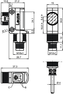 ET28.3/4P 增強型漫反射光電傳感器 商品編號： 50122598