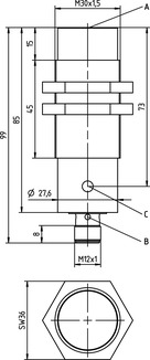 LCS-2M30B-N30PNO-M12 電容傳感器 商品編號： 50136613