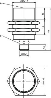 ISS 130MM/2NO-15N-M12 電感式開關 商品編號： 50136046