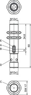 ET412B.1/PX-M12 增強型漫反射光電傳感器 商品編號： 50140135