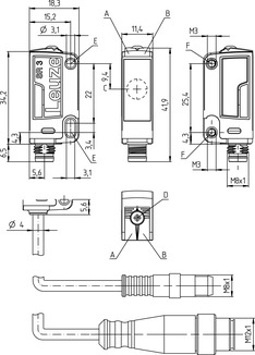 PRK3C.BA3/4P-200-M8 帶偏振光片鏡的鏡反射型光電傳感器 商品編號： 50133643