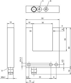 GSL08B/1.1-30-M8.3 槽型光電傳感器 商品編號： 50146195