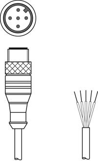 KD U-M8-3A-P1-200 連接電纜 商品編號(hào)： 50130847