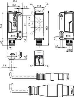 ODSL 8/C66-45-S12 光學測距傳感器 商品編號： 50108364